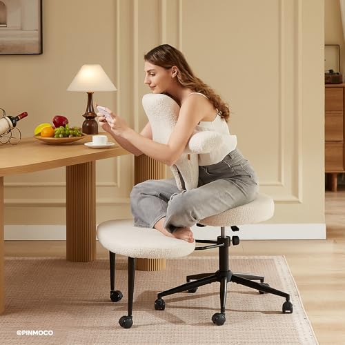 Pinmoco Ergonomic Cross Legged Office Chair Extra Wide for ADHD