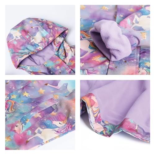 Image of WELAKEN Fleece lined Jackets with Water-Resistance Frabic for Kid's & Toddler II Girl's Rain Jacket & coats