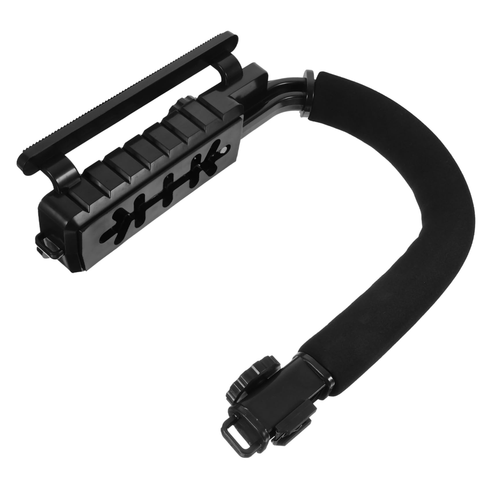 Stabilizzatore Fotocamera a U Portatile Nero per Reflex | Abs, Schiuma e Lega di Alluminio, Uso Viaggio e Outdoor, Struttura Multifunzione Affidabile