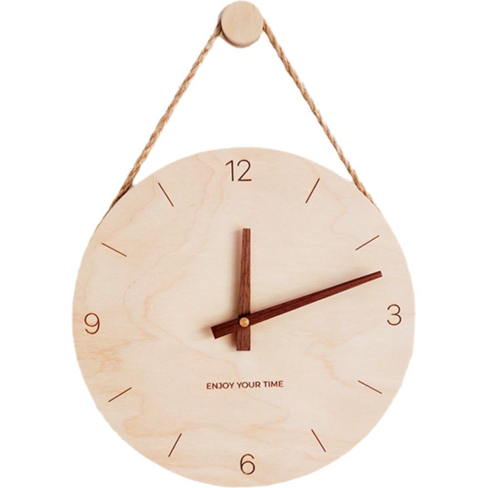 Horloge murale en bois silencieuse Hrippy au design épuré et finitions premium