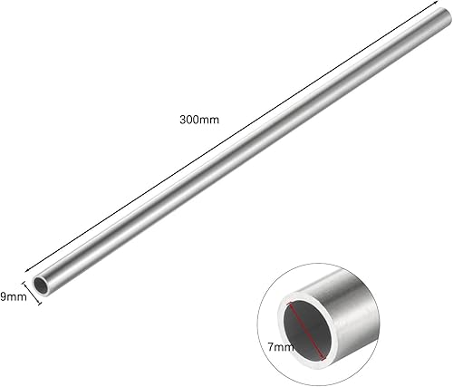 Miniatura 2 de Eowpower 5 piezas de tubo de tubo de metal capilar redondo de acero inoxidable 304 0.354 x 0.276 in, diámetro exterior x longitud 11.8 in