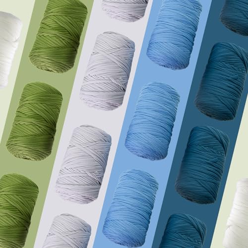 Image of 400g T Shirt Yarn, Tshirt Crochet Yarn for Crocheting Bag /Craft Project /Home Decor, 14.1oz /400g, 120yd /110m Crochet with Polyester Spandex Blend Stretch Fabric(Caramel)