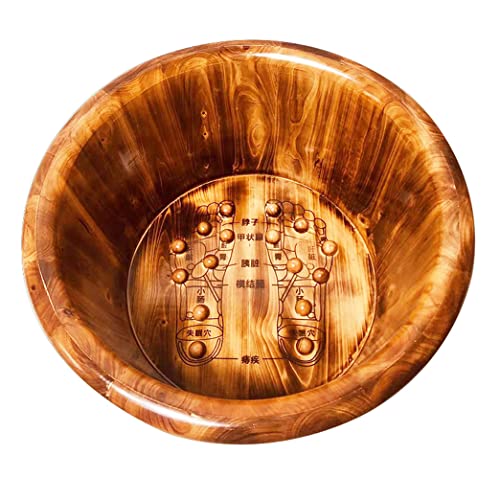 Spa de pies de madera maciza con masaje y acupresión
