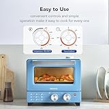 OSAMKO 12.7 QT 6-in-1 Air Fryer Toaster Oven with Steam Infusion, Compact, Fast Preheat, Air Fry, Bake, Roast, Broil, Reheat & Steam, Perfect for Small Contertop, Blue