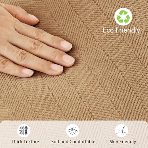 ZWJD Camel Pillow Covers 26x26 Set of 2 Chenille Throw Pillow Covers with Elegant Design Soft and Luxurious Decorative Throw Pillows for Couch, Bed, and Home Decor