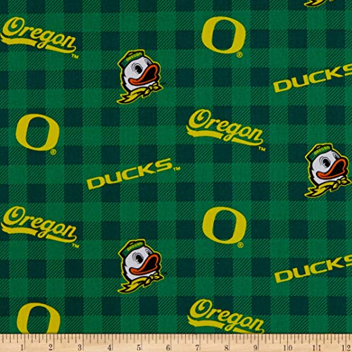 NCAA Oregon Ducks Buffalo Plaid Cotton, Fabric by the Yard