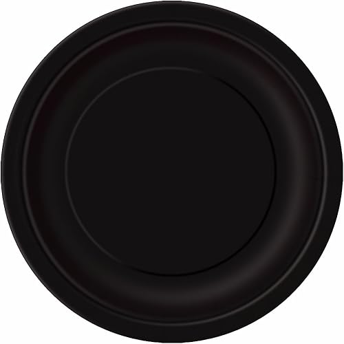 Platos redondos de papel negro sólido, 9 pulgadas (paquete de 16), vajilla ecológica y desechable, perfectos para celebraciones, bodas y reuniones disponible en Yaxa Guatemala