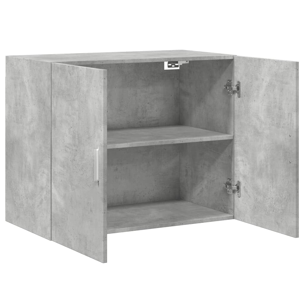 Mobiletto Pensile Grigio Cemento 80x42,5x64 cm in Legno Multistrato