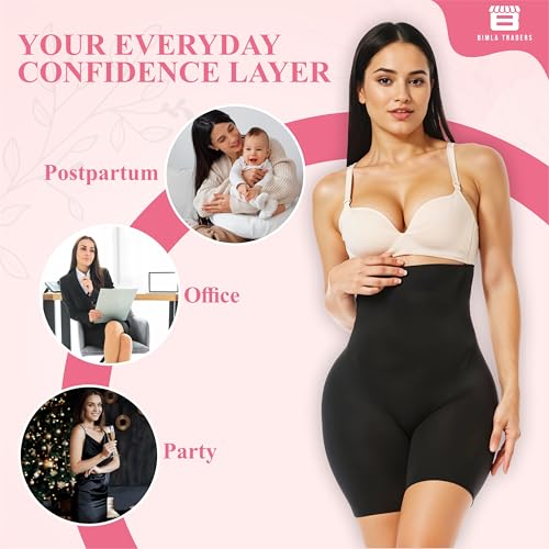 Image of Btag High Waist Tummy Control Shapewear Shorts | Tummy Tucker| Seamless Body Shaper | Shorts Under Dress | Comfortable | Breathable | Free Size 35 to 75 KG