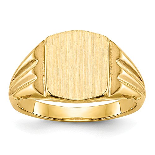 RWCCCRW Anillo de Sello para Hombre de Oro Amarillo Macizo de 14 Quilates, Talla 5