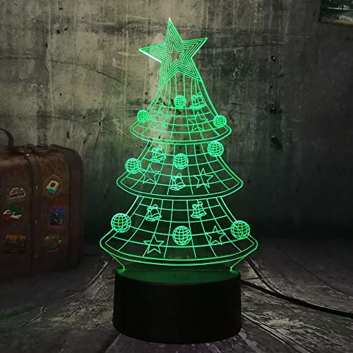 Preisvergleich Produktbild KangYD Wow! Weihnachtsbaum 3D Visuelle Nachtlicht, LED Atmosphäre Wohnkultur Lampe, Bluetooth Audio Base 5 Farbe, Weihnachtsgeschenk, Geburtstagsgeschenk
