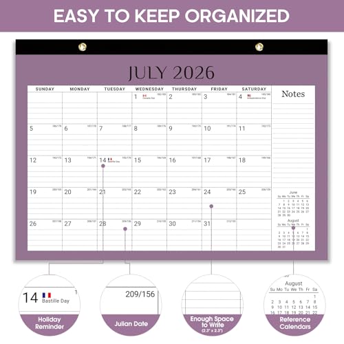 Image of Taja Desk Calendar 2026-2027, Jul 2026-Dec 2027, 18-Month, 17 inch x 12 inch