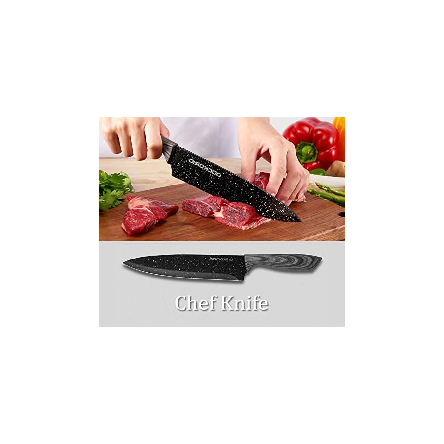 Dockorio-Kitchen-Knife-Set-with-Block-19-PCS-High-Carbon-Stainless-Steel-Sharp-Kitchen-Knife-Set-includes-Serrated-Steak-Knives-Set-Chef-Knives-Bread-Knife-Scissor-Sharpener-all-in-one-Knife-Set Dockorio all in one Kitchen Knife Set with Block, 19 PCS High Carbon Stainless Steel Sharp Serrated Steak Knives Set, Chef Knives, Bread Knife, Scissor, Sharpener,