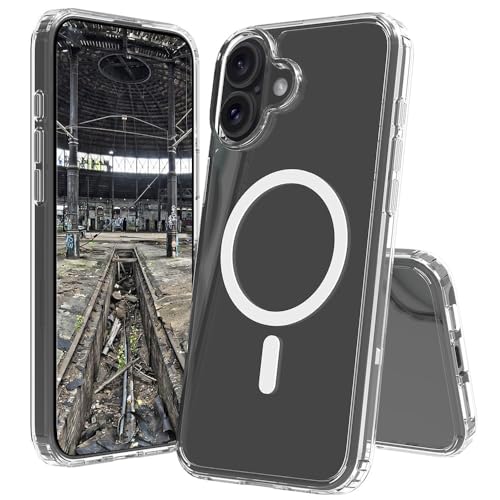 JT Berlin Pankow Clear MS Coque de Protection Compatible avec Apple iPhone 16 Plus (absorbe Les Chocs, Charge sans Fil Qi/Charge magnétique, Anti-Rayures, Anti-Traces de Doigts) Transparente
