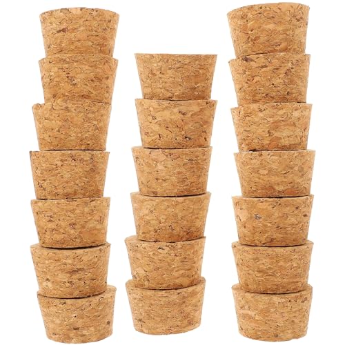 SHINEOFI Tapones de Corcho para Botellas de Vino 20 Piezas Corcho Natural Blando Cónico 33X28X20 MM Tapa de Sellado para Botellas Boca de 29-315 MM Adecuado para Hogar Restaurante y