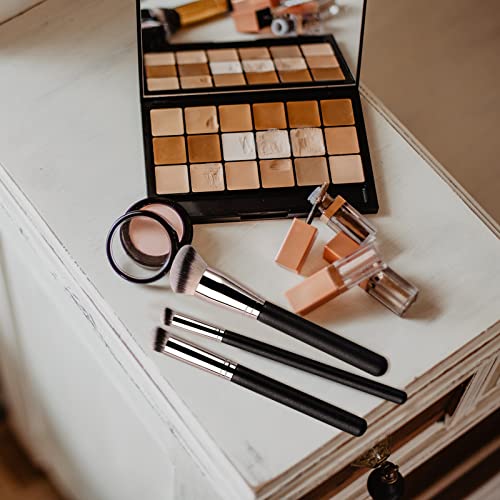 3Pcs Foundation Concealer Brush, Slanted Foundation Brush for Liquid Makeup, Angled Cream Foundation and Under Eye Concealer Brush Set for Blending Cream Powder Buffing Stippling (3 Sizes) - Image 8