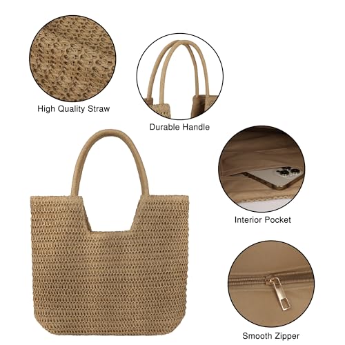 Bolso playero grande tejido para mujer miniatura 4