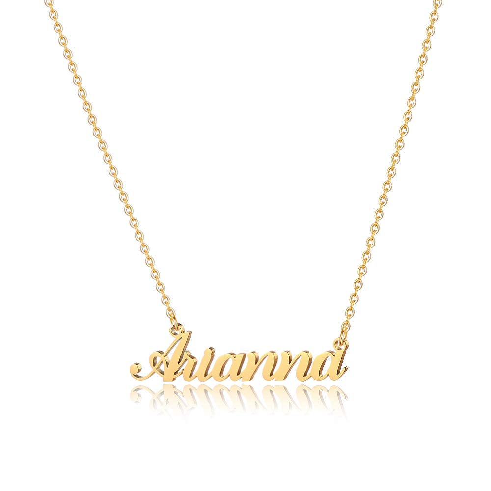 Hidepoo Custom Name Necklace Personalized – Stainless Steel Customized Name Pendant Necklace,Dainty Letter Name Necklace Chain Custom Personalized Jewelry Gifts for Women Girls