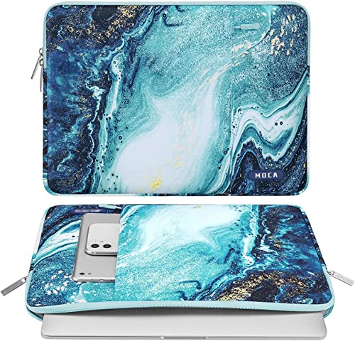 Image of MOCA Laptop Sleeve Bag Compatible with MacBook Pro 16 inch 2023-2019 M2 A2780 M1 A2485 Pro /Max A2141 /Pro Retina 15 A1398, 15-15.6 inch Notebook, Polyester Vertical Case with Pocket, Blue