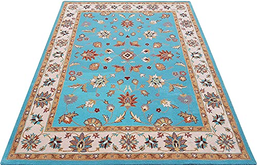 Image of Mordern Design Handmade Tufted Carpet Pure Woollen Export Quality Carpet for Living Room, Bedroom Hall [ Size 9 x 9 Round, Color Multi T2 ]