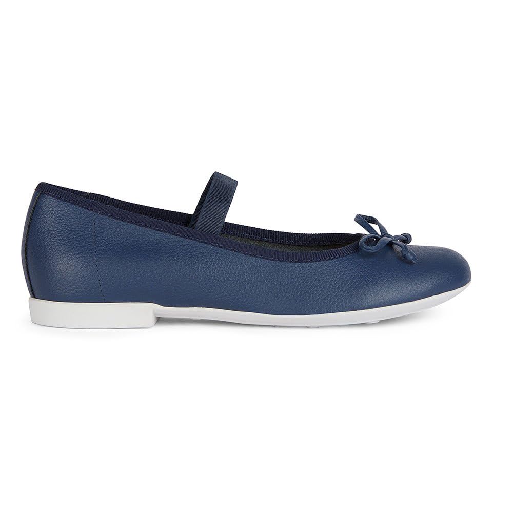 Geox Girl's Jr Plie' D Ballet Flat, Navy, 13 UK Child