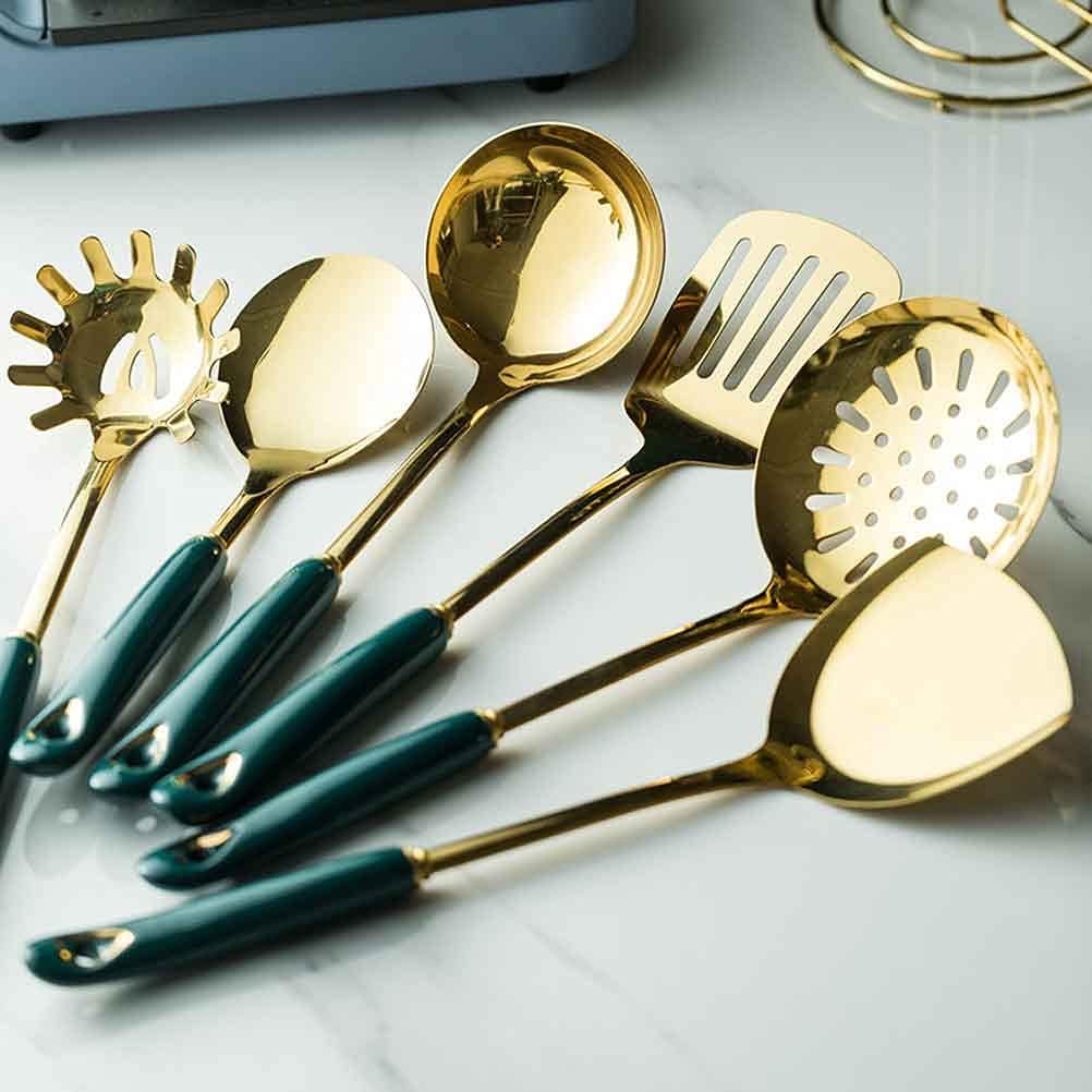 6/7PC Cookware Kitchenware Set Nordic Style Stainless Steel Kitchen Tools Accessories Cooking Utensils Special Tool Spoon (7pc Cookware Set
