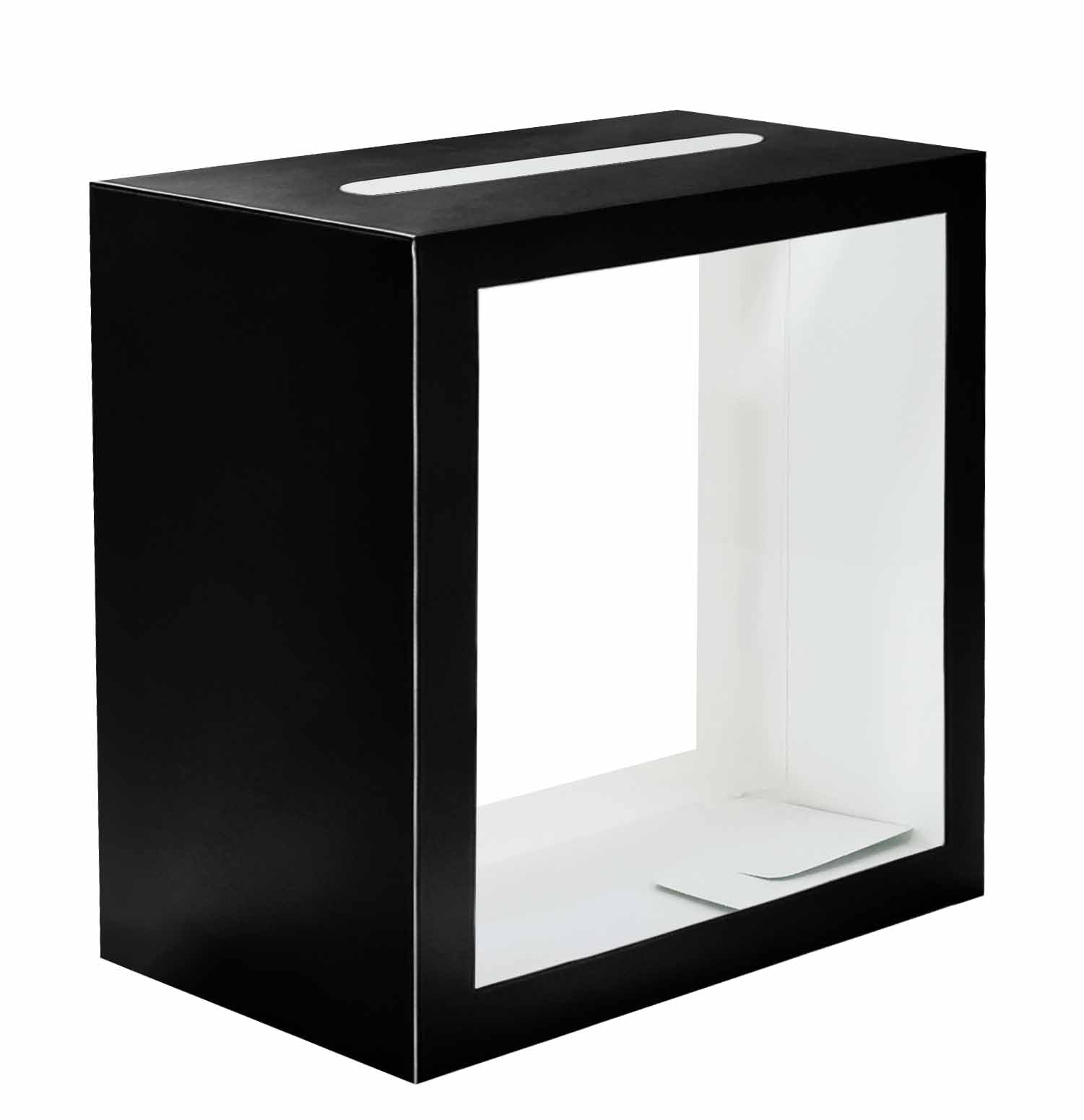 SietDESEO Black Card Box for Party with Clear Window Large Gift Card Box Holder for Wedding...