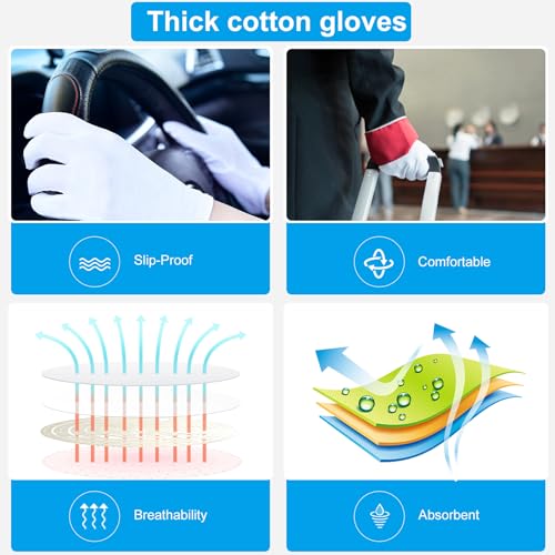 Moisturizing Gloves Overnight for Men and Women, 5 Pairs (10 Pcs), White Cotton - image 5