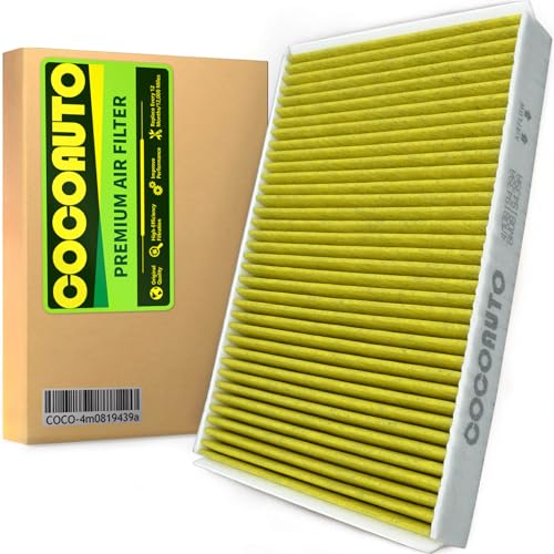 COCOAUTO Cabin Air Filter for 2017-2025 Audi Q7 Q5 A5 Quattro A4 Q8 A6 A7 A8 e-tron R8 SQ5 S5 S4 RS5, fits 2019-2025 Porsche Cayenne, Replace 4m0819439a CF12211,with activated charcoal