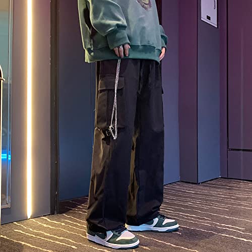 image for Unotobe Men's Cargo Pants with Chain Goth Relax Fit Sport Joggers Cott