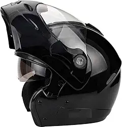 Capacete de Moto Mixs MX Captiva Route Brilhante Com Viseira Interna Solar Óculos de Sol Articulado Escamoteável Robocop Cinza Com Cinza