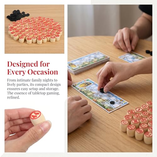 Juego ruso de loto con fichas de madera miniatura 3