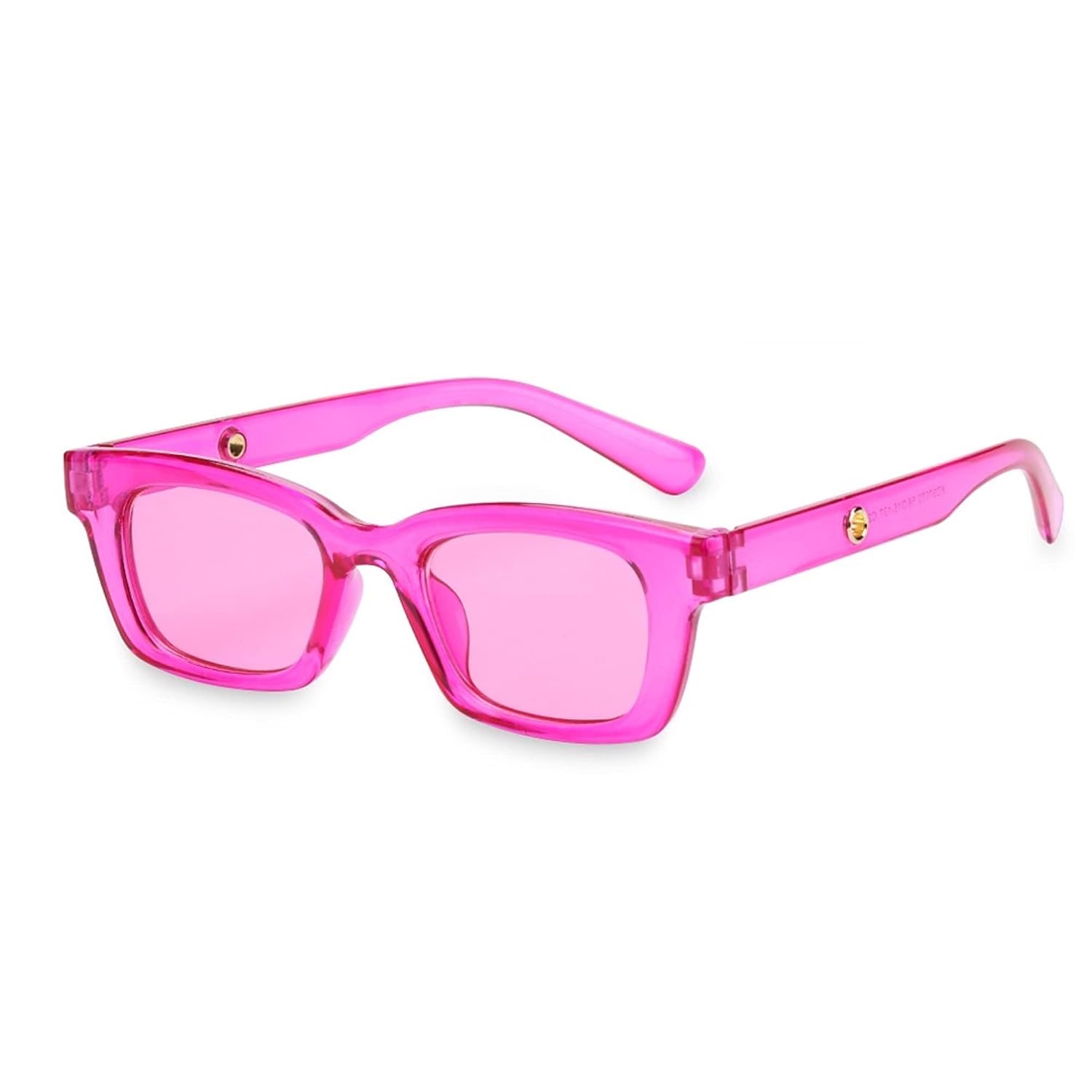 AUGEN By Visions India Retro Vintage Narrow Rectangular Abstract Unisex Sunglasses UV400 Protected Medium Size (Pink, 125)...