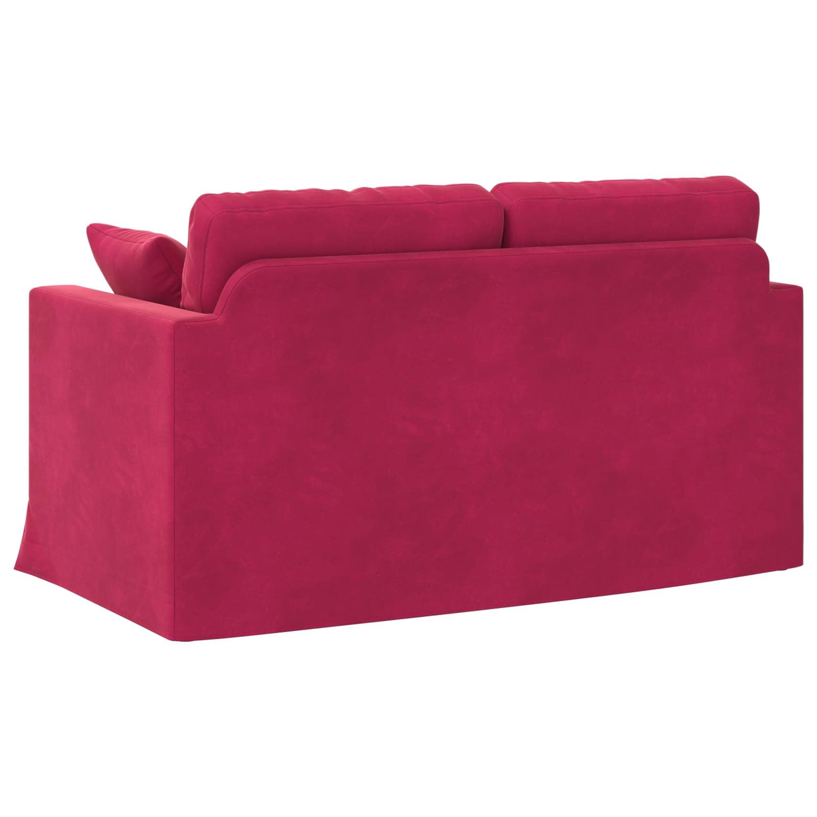 Canapé en velours rouge vin 138 x 78 x 80 cm - Meuble rembourré moderne avec design ergonomique et accoudoirs en bois pour salon, bureau, chambre d'amis, détente, lecture, assise