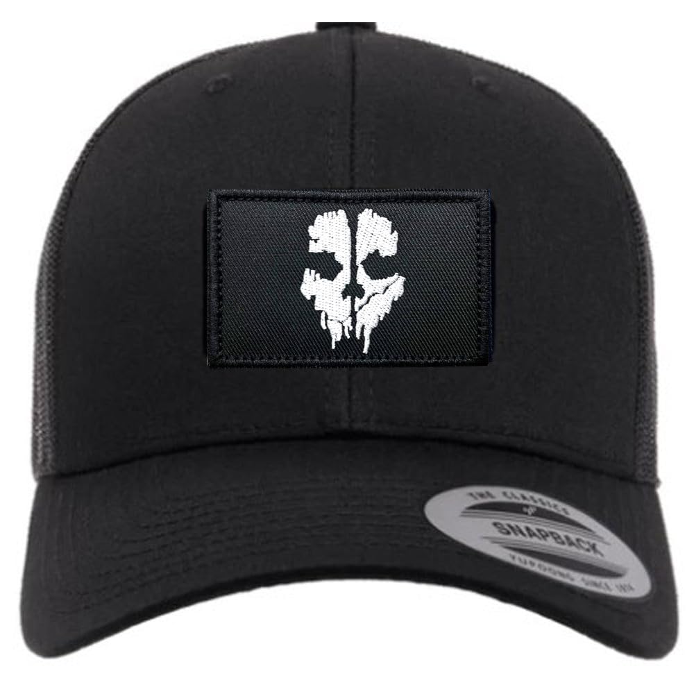 Parches Tácticos Bordados Calavera Fantasma - Pack De 2, 8x5 Cm, Con Velcro Para Equipo Airsoft Y Militar