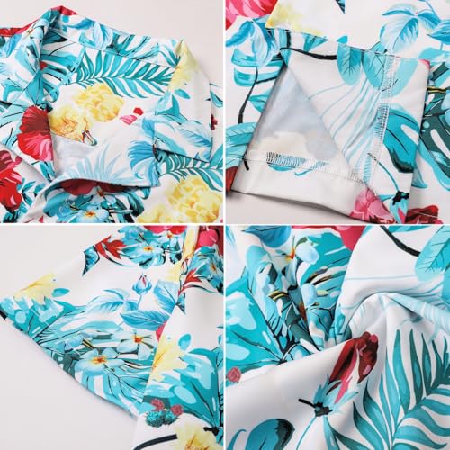Image of SANGTREE Family Matching Hawaiian Outfits , Casual Beach Travel Clothes ,Vacation Clothing Set for Women & Men & Girls & Boys