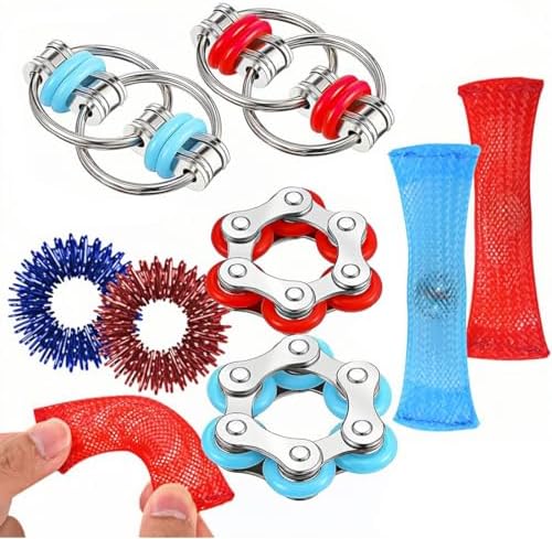 Set of 8 Fidget Toys, Fidget Toy, Flippy Chain Set, Six Roller Ch...