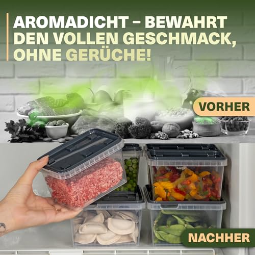 Viwares Vorratsdosen 0,4 L im 12er Set – luftdicht & gefriergeeignet – stapelbare Aufbewahrungsboxen mit Deckel – Frischhaltedosen für Lebensmittel, Snacks, Küche & Vorrat