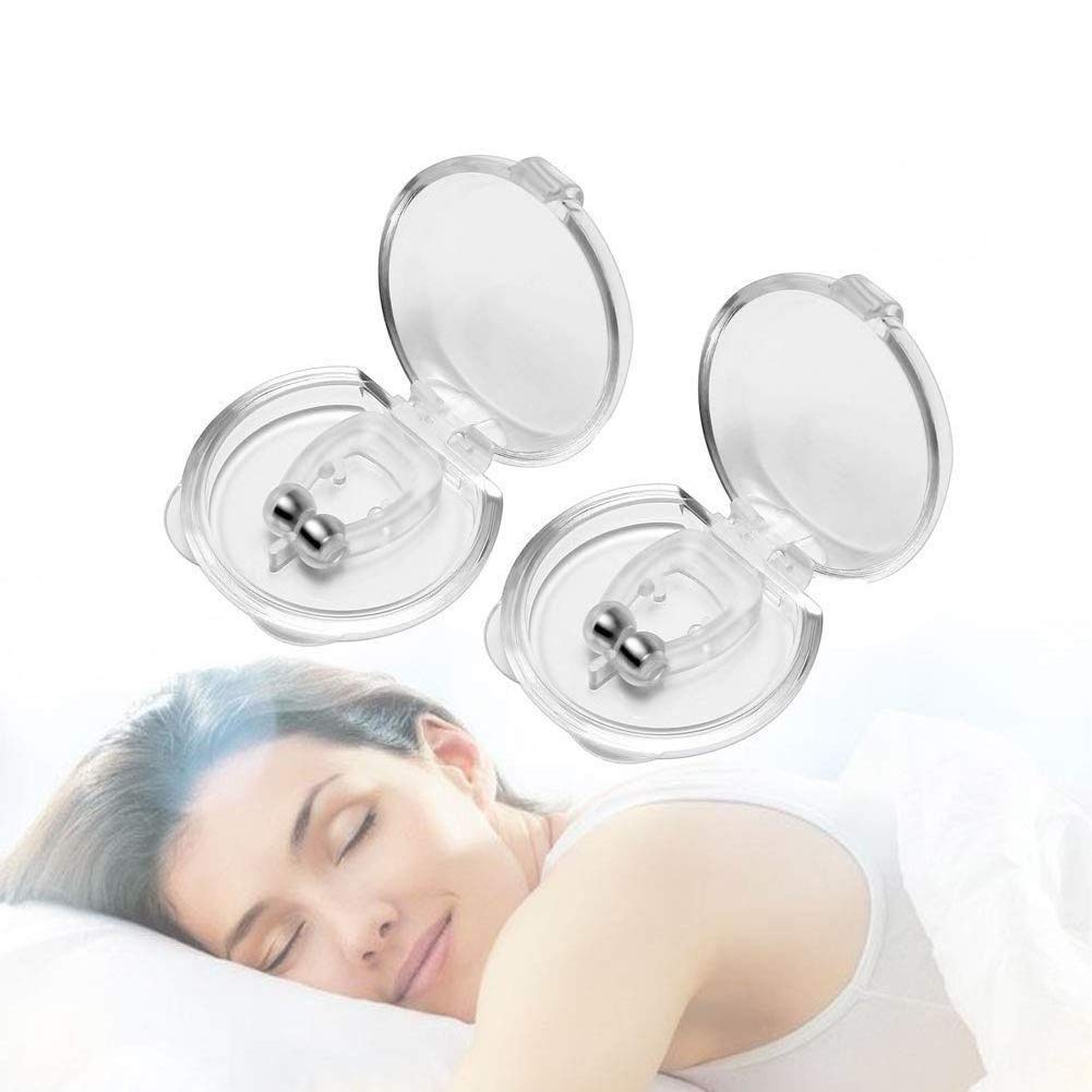 Silicona magnética antirronquidos Dejar de roncar Clip de nariz Ayuda para dormir Apnea Guard Apto para mujeres y hombres (4pcs)