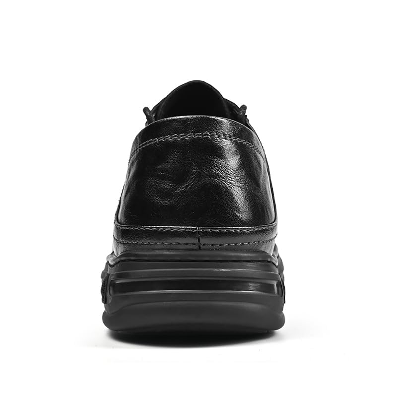 Men's Leather Casual Shoes,Walking Oxfords Soft Dress Lightweight Shoes,Hand-Stitched Comfortable Outdoor Sneakers4
