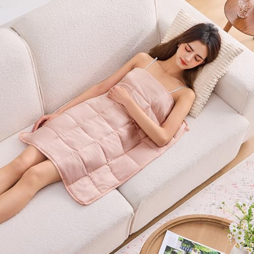 Pink Weighted Lap Blanket for Adults 7lbs, 24