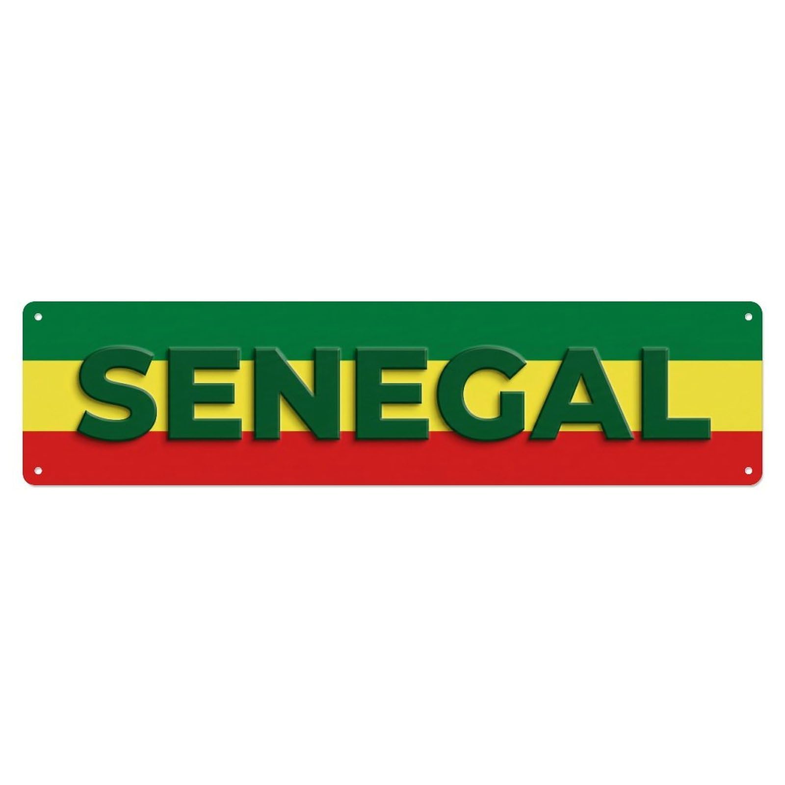 Metal Tin Sign Vintage Senegal Flag Pattern