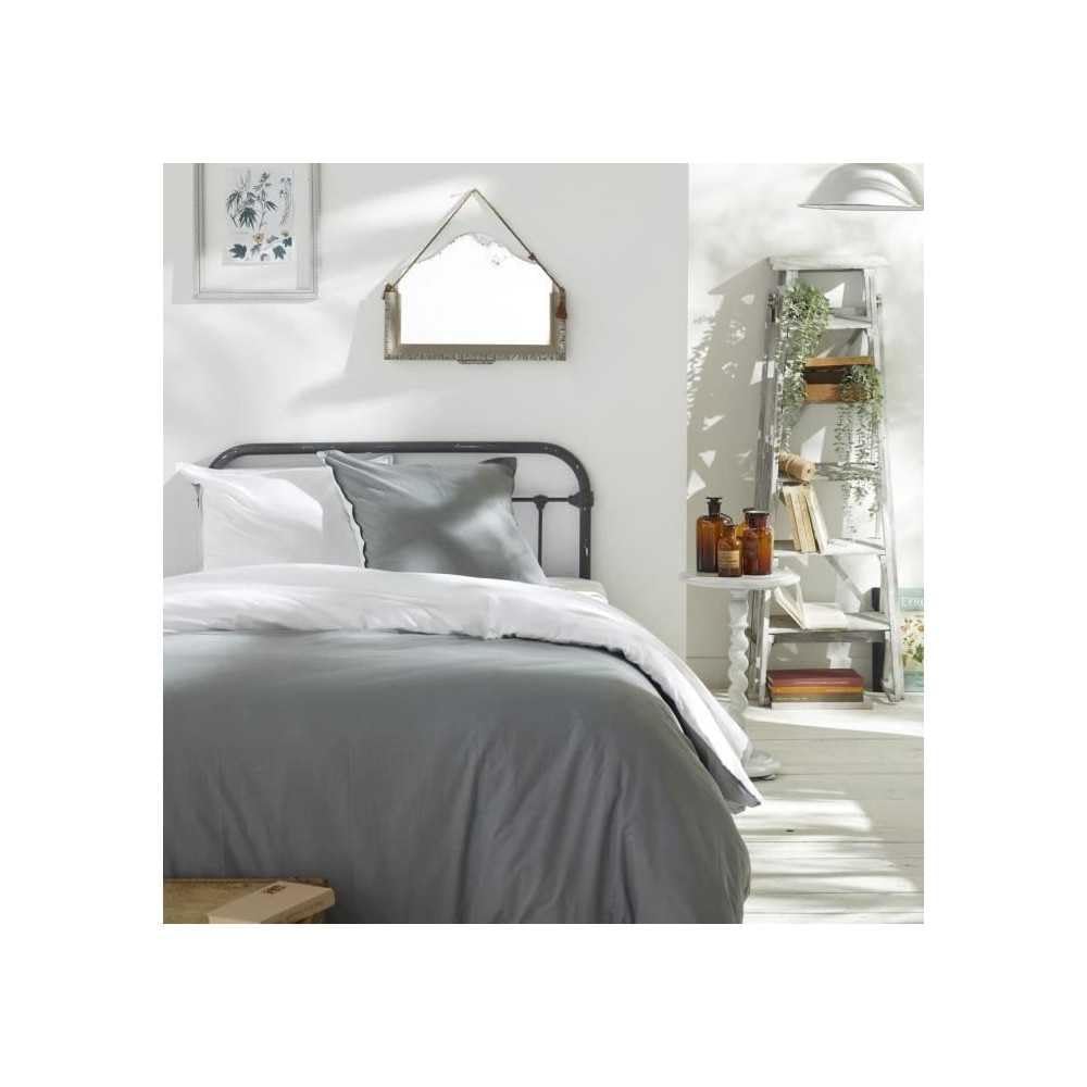 Housse de couette - TODAY - CHARME - Coton 57 fils - Gris clair x Dune Constance - 260 x 240 cm