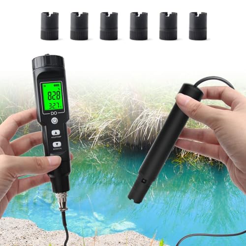 Misuratore di ossigeno disciolto, kit di test dell'acqua Bluetooth con sonda a forma di penna per un monitoraggio accurato, ideale per acquari e acquacoltura