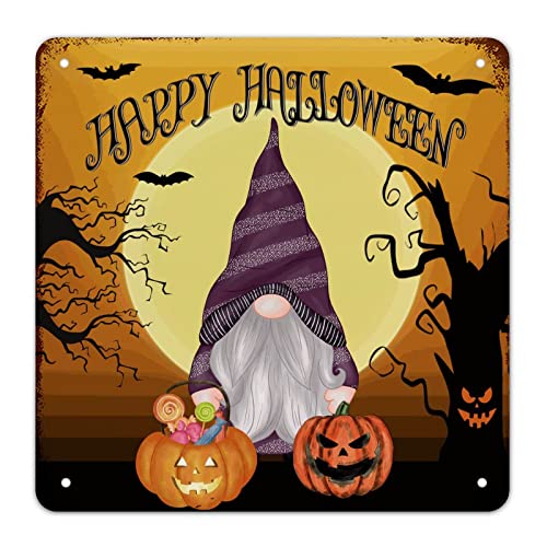 Déco murale cuisine et salon panneau Halloween gnomes rustique 38cm