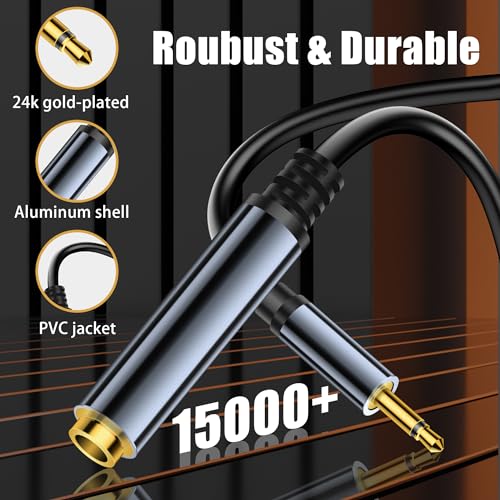 Cable de audio 3,5 mm a 6,35 mm sin interferencias 5.9ft 3