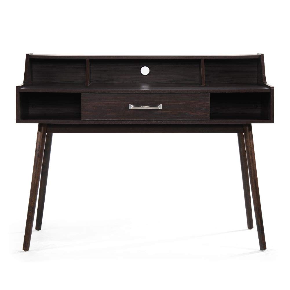 Christopher Knight Home Brenda Mid-Century Modern Fiberboard Home Office Desk, Walnut Finish