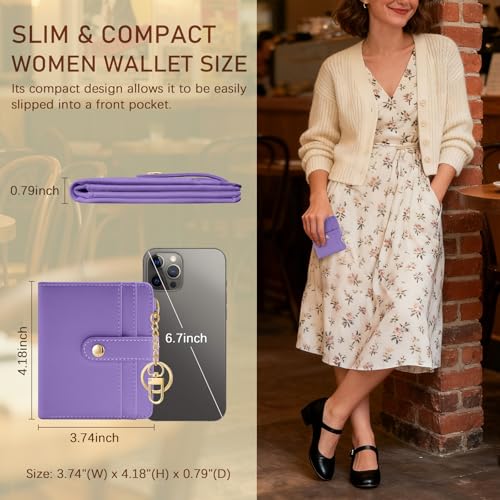 Image of Jogjam Purple Rfid Women Wallet, Small Slim Thin Compact Credit Card Holder