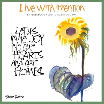 Live with Intention 2027 Monthly Mini Wall Calendar - 7 x 14 Inches, Hanging, Featuring Artwork by Renee Locks