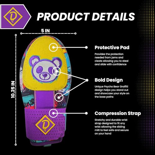 Sliding Mitt for Baseball & Softball - Youth Size, Kids Ambidextrous, Hand & Wrist Protection 